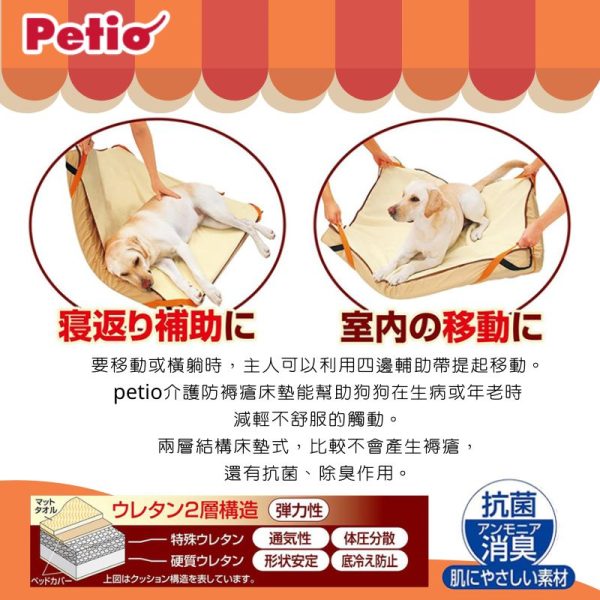 日本Petio老犬或受傷狗狗 輔助移動 減壓 介護床墊(中型犬用)