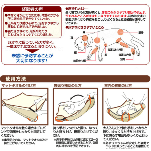 日本Petio 老年或受傷狗狗 輔助移動預防褥瘡介護墊(小型犬用)